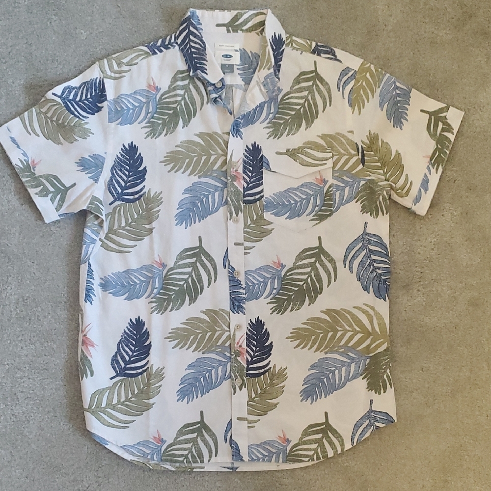 Old Navy Tropical Leaf Print Men's Shirt
